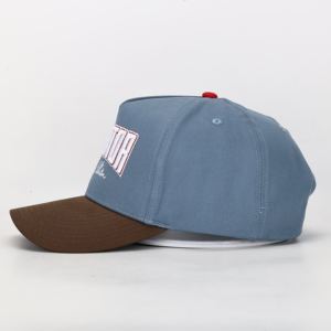 Gorra de béisbol con logotipo bordado personalizado Unisex, sombrero de papá de 5 paneles con arcos de ala curva, Parche de goma 3D transpirable, estilo de moda - Product Image 3