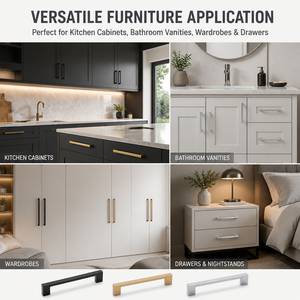 Minimalist <b>Bar</b> Cabinet Handles Stainless Steel Black Gold Silver Matte Chrome Kitchen Furniture Drawer <b>Pulls</b> Durable Hardware - Product Image 4