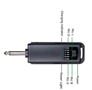 Micrófono inalámbrico D100 de 4 canales con ajuste de ecualización de graves y agudos, DSP 2.4G, para cantar y hablar en la iglesia - Product Image 4