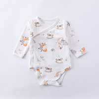 Jumpsuit bayi katun, jumpsuit lengan panjang kasual untuk bayi baru lahir, ukuran penutup kancing 12-18 bulan, Model baru musim gugur 100%