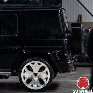 Rines Forjados SJ Chrome Hearts Pulidos de 20-24 Pulgadas, Estilo Vintage Retro, Compatibles con Chevy Impala, <span class=keywords><strong>Lincoln</strong></span>, Cadillac Deville, Rolls Royce - Product Image 3