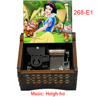 Boîte à musique en bois à remonter Heigh-ho, Blanche-Neige, souvenir spécial pour les fans d'anime, cadeaux de Noël pour la famille