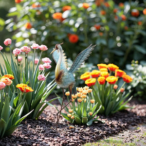 Muestra gratis jardín escultor Metal paisaje estatua Mini Halloween <span class=keywords><strong>azul</strong></span> bronce grúa Sandhill señuelo Metal escultura grúa Garza - Product Image 3