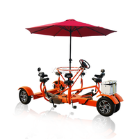 Vélos de fête personnalisés à une vitesse pour les excursions touristiques, 4 roues, bar mobile à pédale, chariot de vente de bière