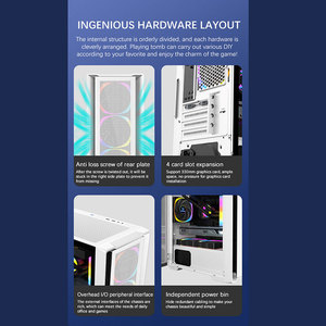 Aluminum Mid Tower Cabinet Factory OEM Tempered Glass Gaming <strong>PC</strong> <strong>Case</strong> M-ATX/ITX USB3.0 Fast Transmission with Fan Cooler - Product Image 3