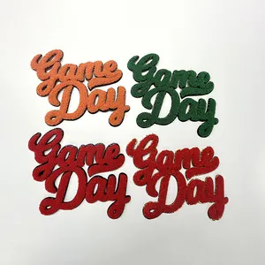 Wholesale Custom Football Logo Game Day Iron on Embroidery Patch Chenille Patch For Jacket/Hoodies/Bags