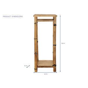 Mesa Auxiliar de Ratán Natural 36x36x85cm, Mesa para Teléfono - Product Image 1