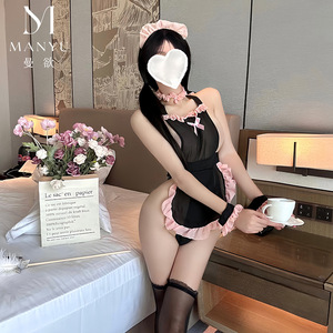 ชุดชั้นในอนิเมะซีทรูเซ็กซี่แบบมีสายรัดและระบาย - ชุดเมดน่ารัก 9376 - Product Image 2