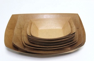 Boîte à hot-dogs en papier écologique personnalisée en <span class=keywords><strong>carton</strong></span> kraft brun et blanc, emballage alimentaire pour hot-dogs, plateau en papier pour hot-dogs - Product Image 3
