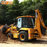 Chargeuse-pelleteuse GZD 6.8S, hauteur de levage de la benne 3967 mm, profondeur de creusement 50 KN, force de préhension 76 KN, force de traction 8200 kg, Cummins 39 km/h