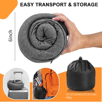 Oreiller de voyage portable en mousse à mémoire de forme en U, oreiller de cou portable pour avion et bureau, en polyester, accepte le logo personnalisé, emballage inclus