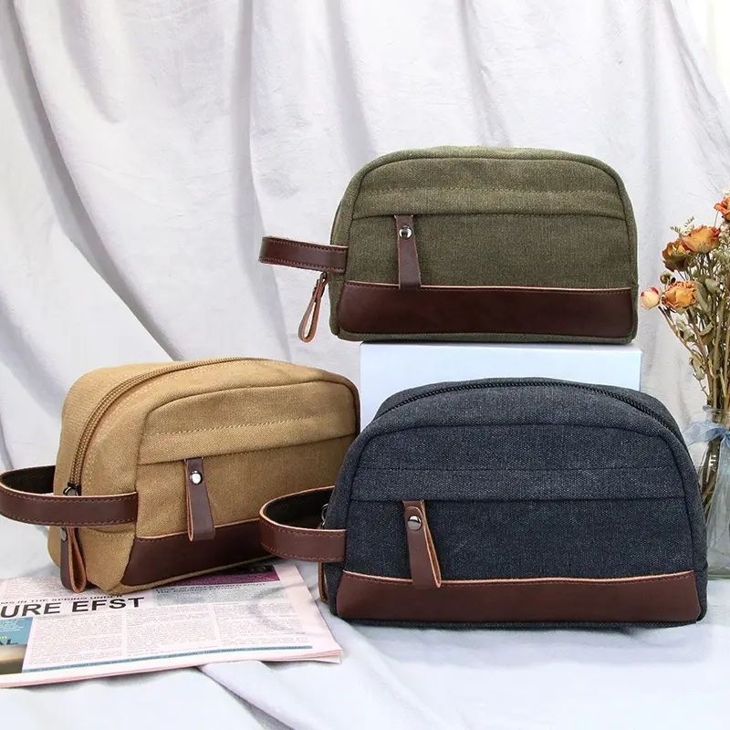 Starsky tas kosmetik pria, Kit cukur perjalanan besar Vintage grosir tas rias perlengkapan mandi tas perjalanan