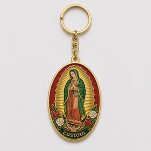Llavero Personalizado Mayorista de la Virgen de Guadalupe, Cadena Católica Esmaltada, Souvenir Religioso de Iglesia, Llavero de Peregrinación - Product Image 2