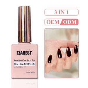 FZANEST OEM un paso esmalte de uñas de gel marcas fabricante <span class=keywords><strong>esmaltes</strong></span> semipermanentes al por mayor 3 en 1 un paso esmalte de gel Hema libre - Product Image 2