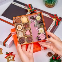 Boîte cadeau pliante de luxe pour Noël, boîte rigide carrée personnalisée pour le Nouvel An, boîte à bonbons, sushis, desserts avec doublure en carton PVC
