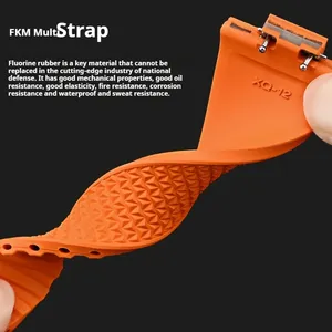 Correa de caucho fluorado para reloj <span class=keywords><strong>Tissot</strong></span> PRX Series Super Player de 35 mm y 40 mm para hombre y mujer, con hebilla plegable de liberación rápida, correa de reloj FKM de 11 mm y 12 mm - Product Image 4
