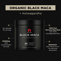 Meilleure Vente Amazon Gélules de Maca Noire et d'Ashwagandha, Énergie Puissante, Soutien Adulte, Endurance Durable, Complément Herbal Masculin