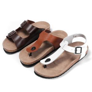 Sandalias de cuero genuino duraderas de alta calidad con plantilla de soporte de arco de corcho Bio para hombres y mujeres - Product Image 2