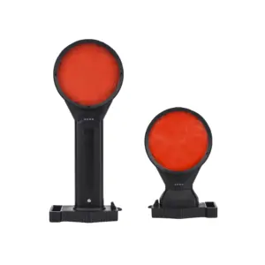 1.44w手持式红色紧急频闪警示灯危险区域道路施工锥交通闪烁信标灯 (红色)
