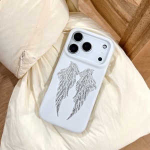 Quality girls angel wings glitter glossy IMD mobile phone case shockproof back <b>cover</b> for iPhone 15 16 17 pro max OEM custom - Product Image 5