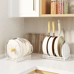 Kitchen Cabinet Pull Out Tray Organizer Slide Rails Adjustable Storage Rack for <b>Pots</b> Pans Dishes, Sliding Cabinet Drawer - Product Image 5