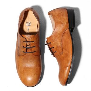 Leisure Business 2025 New Model Best-selling Handmade Round Toe Men's Dress <b>Shoes</b> <b>Height</b> <b>Increasing</b> Autumn - Product Image 1