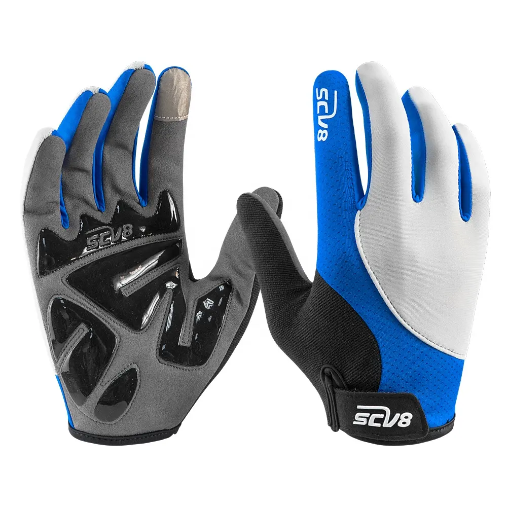 Anti-vibración dedo completo downhill mountain bike guantes
