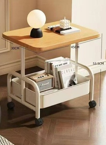 Mesa Auxiliar Económica para Sofá, Mesa Auxiliar Móvil de 2 Niveles, Mesa de Centro Metálica con Almacenamiento para Sala de Estar o Dormitorio - Product Image 6