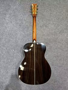 <span class=keywords><strong>Guitarra</strong></span> Acústica Profesional de Alta Calidad, <span class=keywords><strong>Vintage</strong></span>, Amarilla, OM45, Hecha a Mano, Totalmente de Madera Maciza, Abeto, Palisandro, Acabado Pulido - Product Image 3