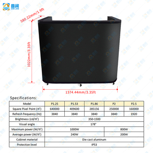 Cabine de <span class=keywords><strong>DJ</strong></span> mobile incurvée personnalisée, table, façade, table portable, stand de <span class=keywords><strong>DJ</strong></span> professionnel, écran d'affichage, équipement - Product Image 4