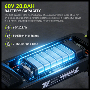 สกู๊ตเตอร์ไฟฟ้าพับได้สำหรับผู้ใหญ่ รุ่น MX-14 El จากคลังสินค้าสหรัฐฯ  มอเตอร์ไร้แปรงถ่าน 60V แบตเตอรี่ถอดได้ ระยะทาง 50-60 กม. รับน้ำหนักได้ 120 กก. - Product Image 6
