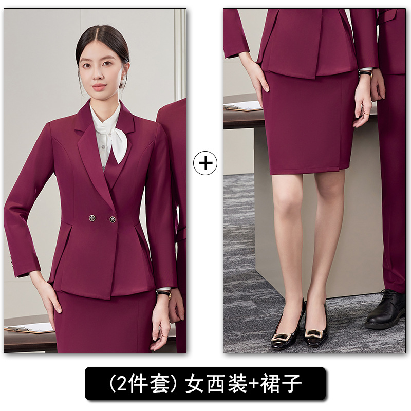 Women's burgundy suit skirt