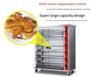 Máquina de <span class=keywords><strong>asador</strong></span> de Gas rotativa de acero de 220V, equipo de cocina comercial automático <span class=keywords><strong>para</strong></span> restaurante, tienda de comida, horno de pollo asado - Product Image 2