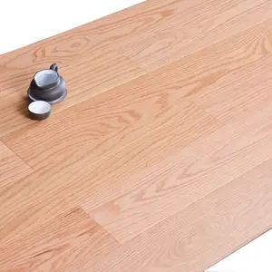 Suelo de madera de roble rojo para apartamento, tablón único