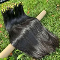 Livraison directe 100% extensions de cheveux humains bruts non transformés en gros naturel un donneur Double trame paquets de cheveux indiens