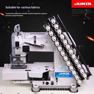 Machine à coudre industrielle multi-aiguilles avec point invisible pour la pose de bandes élastiques sur les ceintures de pantalons et les bandes de tissu pour rideaux - Product Image 2