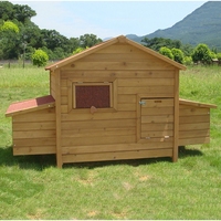 Poulailler extérieur en bois avec nichoir, résistant aux intempéries, toit ouvrant en asphalte, nettoyage facile, fenêtre ventilée, mobilier pour animaux de compagnie