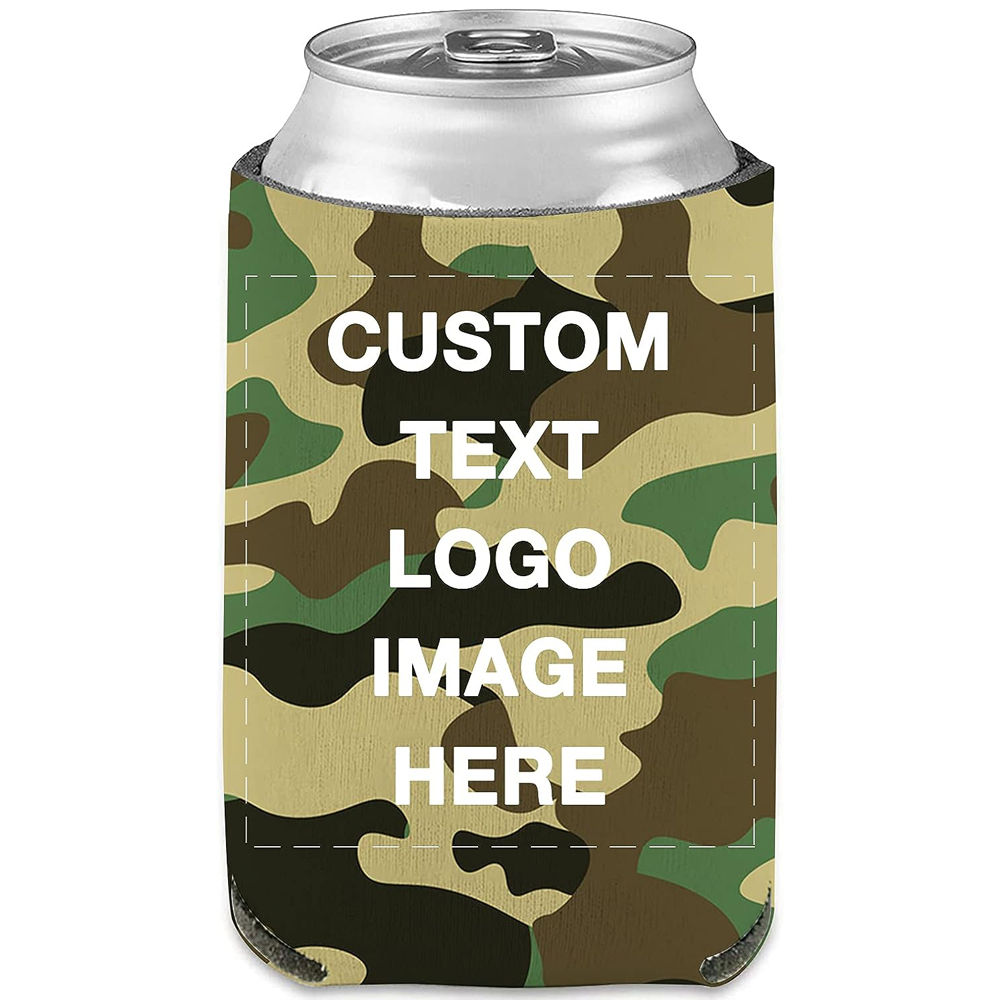 Enfriador de latas de neopreno negro camuflado