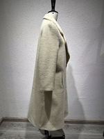 Nouveau Manteau Long en Fausse Fourrure pour Femme, Coupe Ample et Oversize, Blanc, Style Teddy, Chaud pour l'Hiver, avec Doublure Bouclée et Fermeture Double Boutonnage