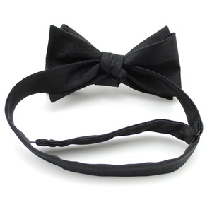 Noeud papillon Gentleman smoking mode couleur unie réglable tissé détachable classique <span class=keywords><strong>Repp</strong></span> noir soie auto-cravate noeuds papillon pour hommes - Product Image 6