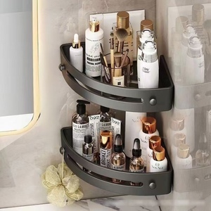 Estante de ducha, estante adhesivo para baño, montado en la pared con soporte para afeitadora, estante de almacenamiento y almacenamiento de plástico no perforado - Product Image 6
