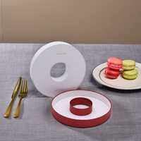 Boîte-cadeau de luxe de biscuits de dessert de pâtisserie de Ramadan Boîte de macaron française personnalisée Emballage avec boîte de macaron ronde de diviseur de Blister