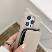 Pochette arrière portefeuille à fermeture éclair pour iPhone 13/14/14 Pro, pour iPhone 14 Promax housse de carte de crédit
