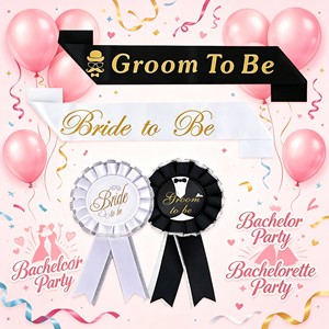 ชุดเข็มกลัดและสายสะพายสำหรับเจ้าบ่าว ประกอบด้วยสายสะพายผ้าซาตินพร้อมเข็มกลัดรูปตรา "Groom to Be" สำหรับงานปาร์ตี้ งานหมั้น และงานแต่งงาน - Product Image 3