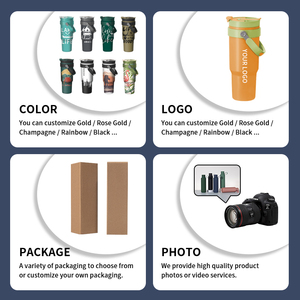 For Houroffer Custom 304 <b>Insulated</b> 40oz Double <b>Wall</b> Stainless Steel Travel Mug Leak-proof Tumbler Cup with Portable Handle Straw - Product Image 2