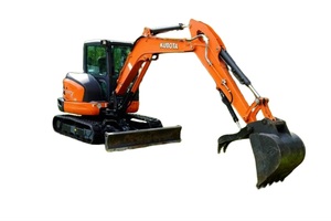 Excavatrice sur chenilles hydraulique Kubota KX057-4 d'occasion 2019 avec peu d'heures de fonctionnement, prête à être expédiée dans le monde entier pour la construction - Product Image 1
