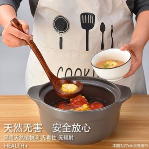 ทัพพีไม้เนื้อแข็งขนาดใหญ่ ด้ามจับยาว จับถนัดมือ สำหรับเสิร์ฟหม้อไฟ บะหมี่หอยทาก - Product Image 2