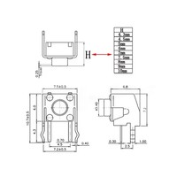 Bouton-poussoir tactile momentané 6x6 pour PCB, interrupteur à réinitialisation automatique 6*6*4.3/4.5/5/6/7/7.5/8/9/10mm, angle droit avec support