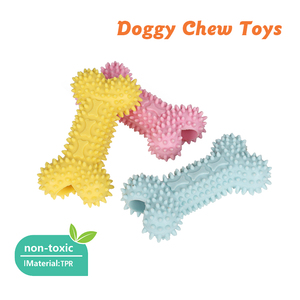 Suministros duraderos para mascotas, juguete para cachorros con forma de hueso de goma TPR colorido, Limpieza de dientes indestructible, masticable para perros - Product Image 6