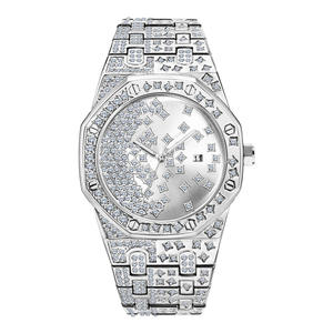 High Quality Water Resistant Luxury Quartz <b>Watches</b> <b>Men</b> Fashion Diamond Gold Silver Complete Calendar <b>Wrist</b> <b>Watch</b> - Product Image 6